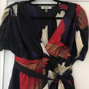 DKNYC silk blouse with pockets!